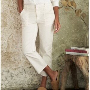 Frank & Eileen Blackstone Pants size 6 Chalk Twill‎ Raw Hem Ankle Khakis